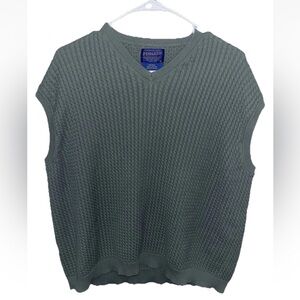 Pendleton Men’s Green V-Neck Knit Sweater Vest Size L EUC